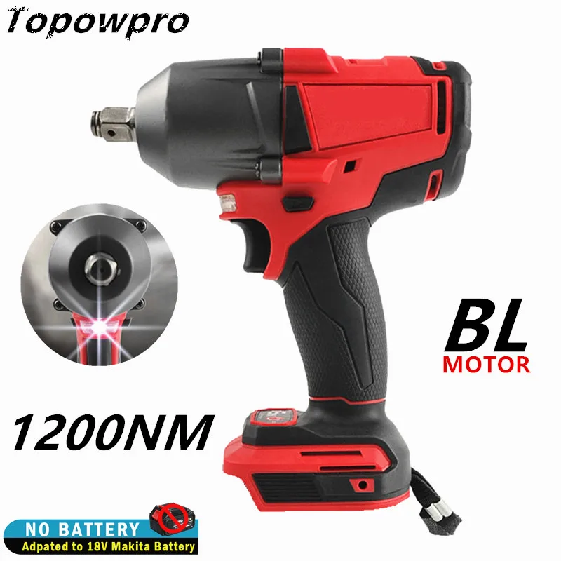 18V Cordless Wrench 1200NM High Torque 1/2inch Brushless Impact Wrench Car Truck Repair For Makita Battery Power Tools