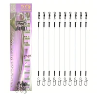10PCS 100% Fluorocarbon Fishing Line Fishing Rod Fluorocarbon Line With Rolling Swivel And Quick Lock Pressure Test 7-18kg 1