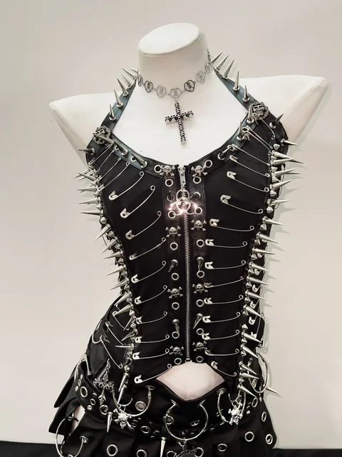 Metal Safety Pin Halter Neck Top 4