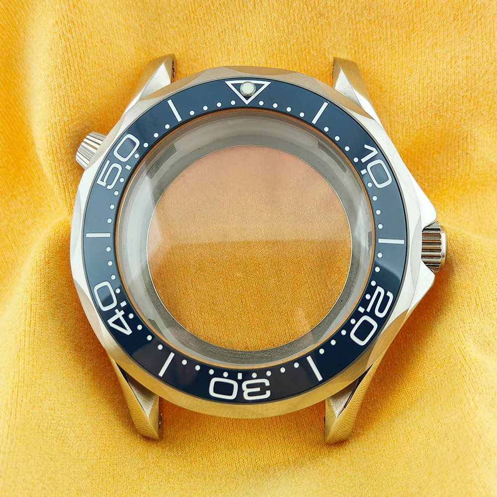 Premium 42mm Silvery Diving Watch Case with Double AR Coating and Sapphire Crystal