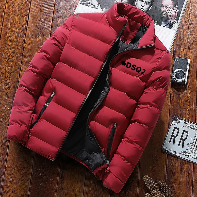 

2023 New Casual Zipper Men's Autumn/Winter Printed Fashion Round Neck Keep Warm Cotton Jacket XS-4XL
