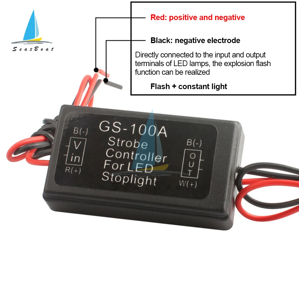 GS-100A Flash Strobe Controller Brake Light Flasher Module For Car LED Brake Stop Light Lamp 12V