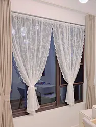 Elegant Floral Lace Sheer Curtain Panel - 70x120cm (White)