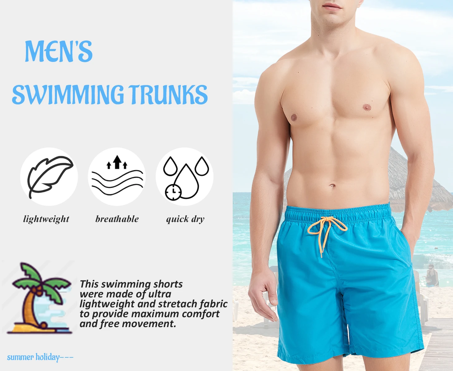 Board Swim Shorts Mens Casual