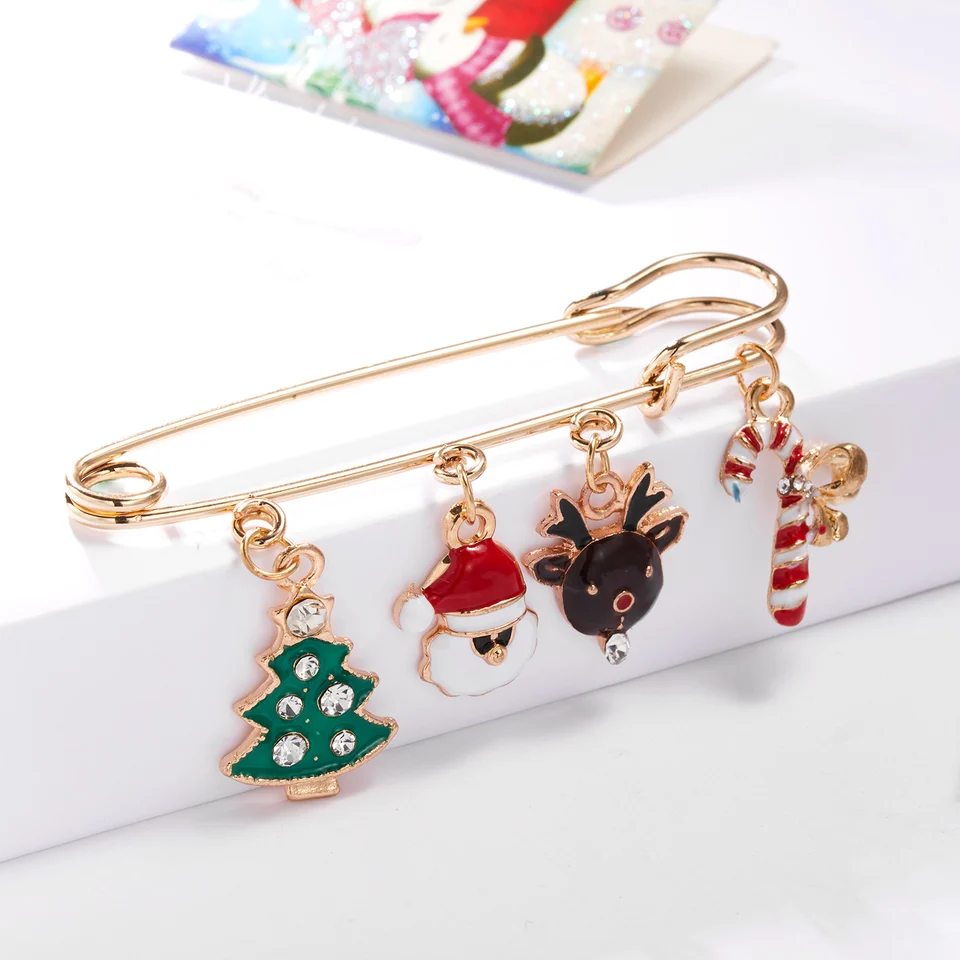 Spilla Natalizia A Forma Di Albero Di Natale Con Strass, Fiocchi Di Neve E Fiocco Rosso, Gioiello In Lega Per Donne, Accessorio Per Vestiti, Cappelli E Borsa, Regalo Di Natale