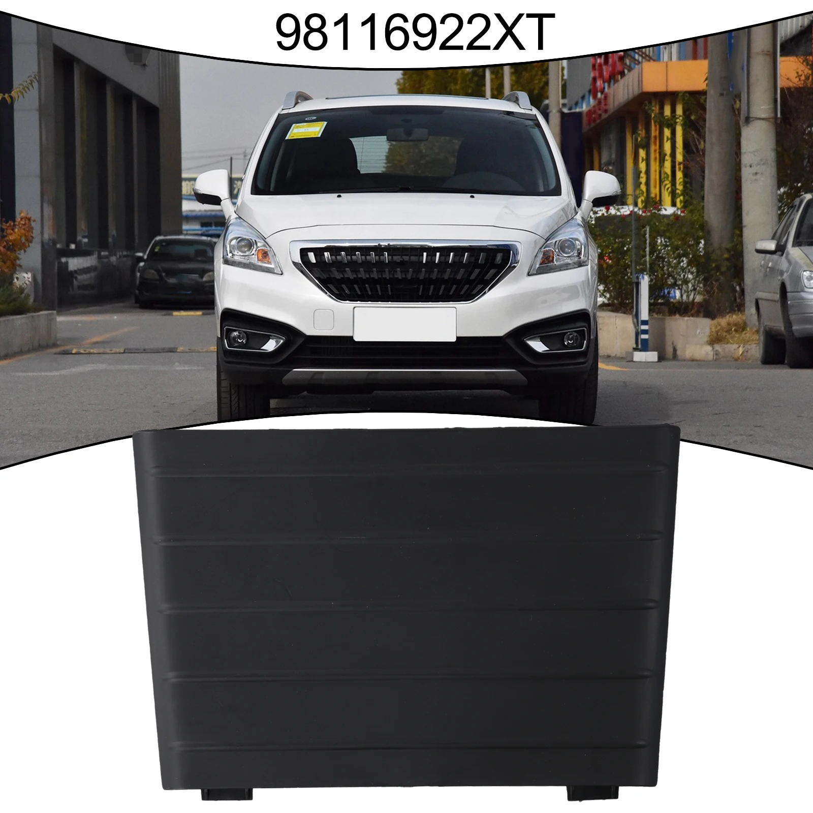 

1pcs Car Center Grille Cover Front Bumper Center Grille Cover For 3008 For 5008 2016-19 98116922XT Front Bumper Decoraton