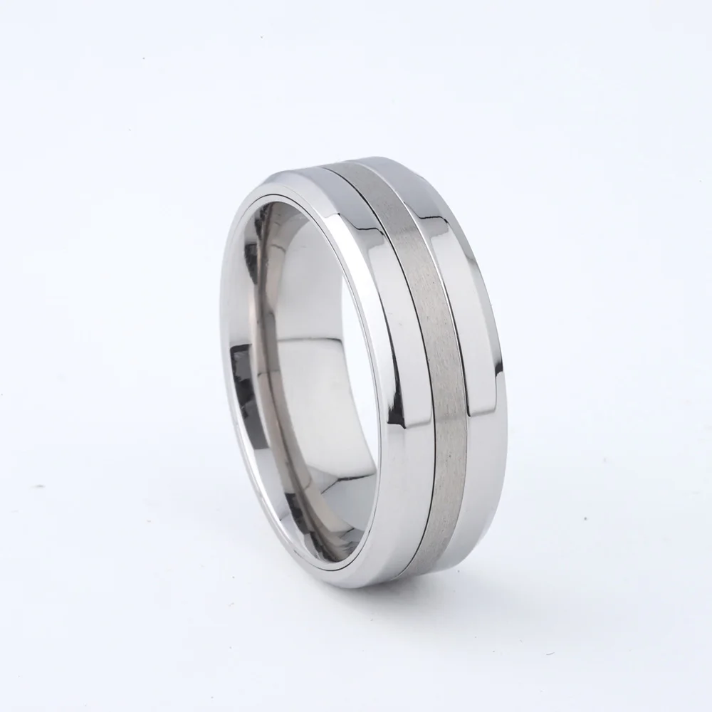 Wholesale High Quality 8mm Silver Wedding Bands Mens Rings For Men Male