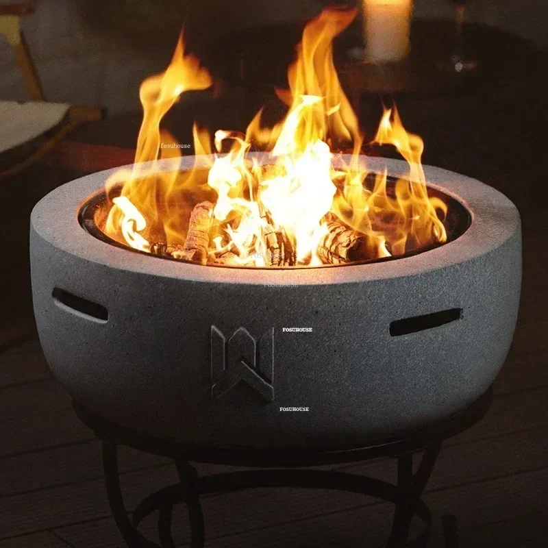 Garden Bonfire Party Grilled Brazier Table Nordic Minimalist Fire Pits Camping Furnace Home Indoor Heating Grill Stand N