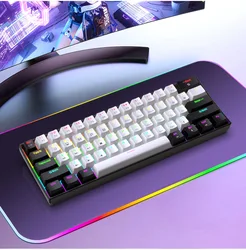RGB Backlit Ultra Compact 61 - Key Mechanical Gaming Keyboard - Blue switch (White black)