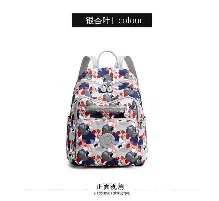 Oxford-Stoff, große Kapazität, doppelte Umhängetaschen im Angebot, Rucksack für Frauen mittleren Alters, leichte, lässige bedruckte Schultasche – Detail 22