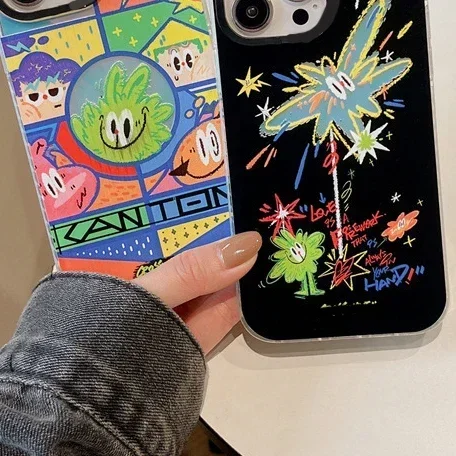 

Laser Acrylic Cartoon Fireworks Phone Case Cover for IPhone 11 12 13 14 15 Pro Max Case for IPhone 15 Pro Max