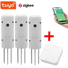  Tuya Zigbee Wireless Soil Moisture Meter Temperature Humidity Tester Plant Monitor IP67 Waterproof Detector for Garden Planting 