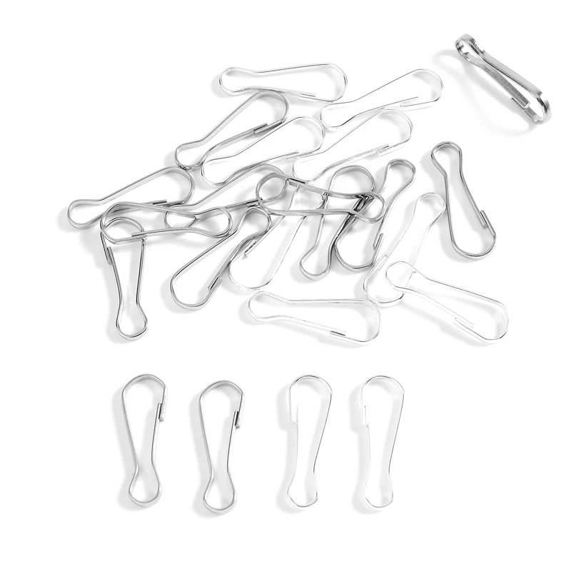 100Pcs/lot 20Mm Lanyard Snap Clip Hooks Metal Spring Gourd Purse Buckle  Connector for Diy Keychain Zipper Pull Id Card Findings