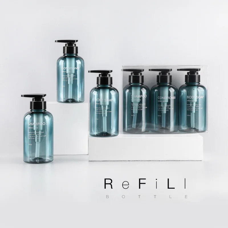 3-piece Soap Dispenser Hand Soap Bottle Shampoo Shower Gel Bottle Outdoor Travel Tool Bathroom Accessories Set 300ML / 500ML soap dispenser