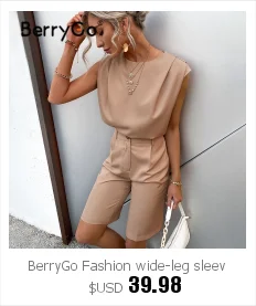 matching lounge set BerryGo Fashion short sleeve V-neck khaki two piece sets women Office high waist pocket belt short suits Casual summer work sets lounge sets