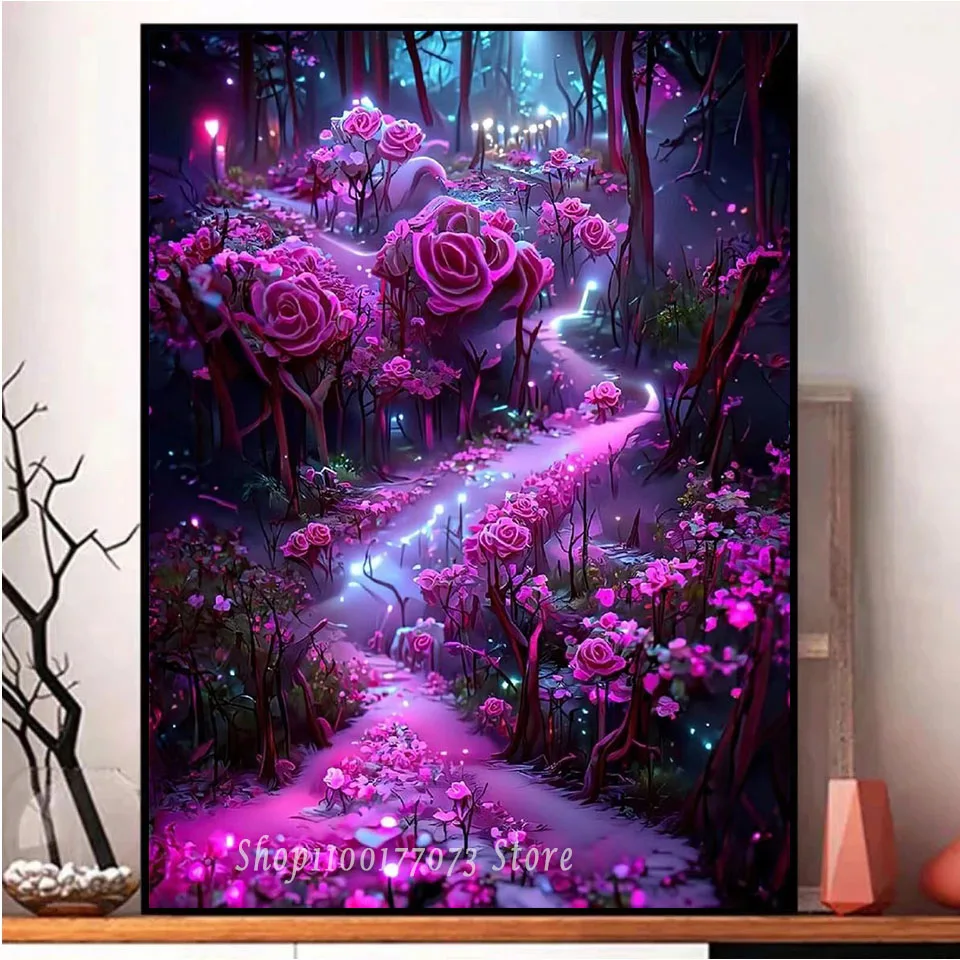 

Новинка Алмазная картина 5D «сделай сам» 2023 мечта гардный пейзаж Женская мозаика розовая роза вышивка крестиком Алмазная вышивка набор ручной работы