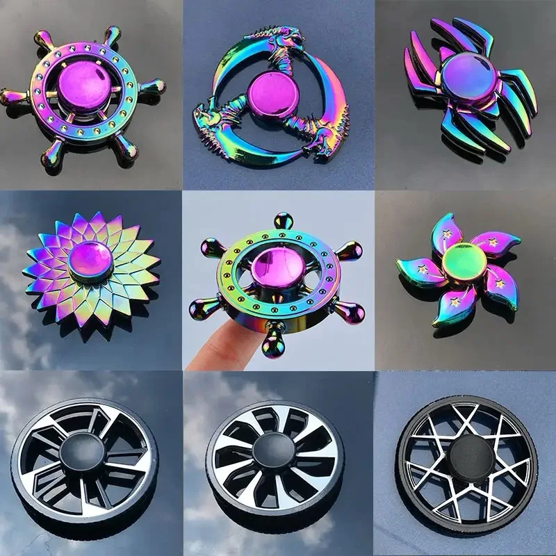 Metal Rainbow Fidget Spinner EDC Hand Spinner Anti-Anxiety Toy for Children Adult Stress Relief