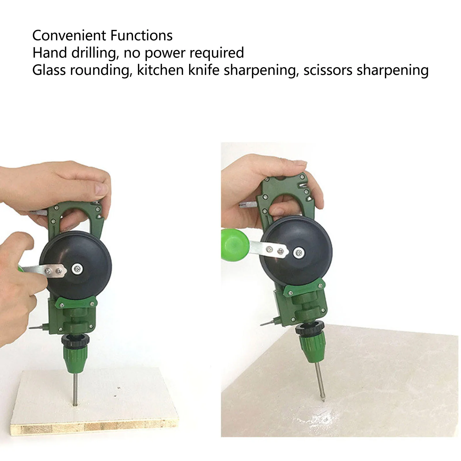 Manual Drill Cutter Hand Crank Drill Multifunctional Glass Ceramic Cutting Hole Drilling Knife Scissors Sharpening Manual Drill 3