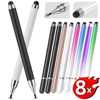 1-8Pcs Double Headed Universal Stylus Pen Tablet Touch Pens for iPad Pencil IOS Android Mobile Phone Screen Drawing Stylus