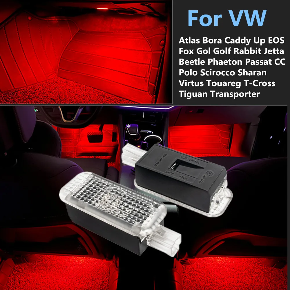 Led Car Rgb Interior Footwell Light Atmosphere Lamp Accessorio Per Vw Atlas Bora Caddy Up Eos Fox Gol Golf Rabbit Jetta Beetle