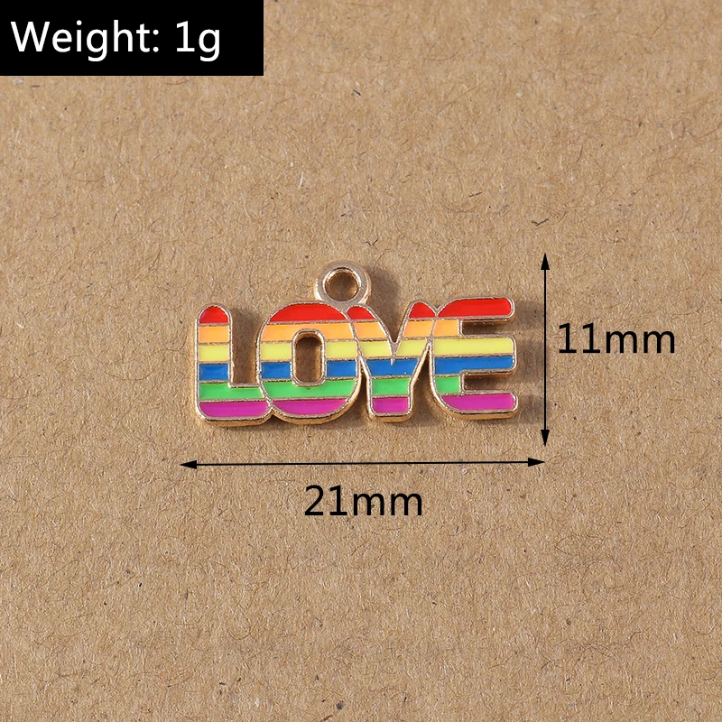 10 Stück Emaille-Regenbogen-Flaggen-Anhänger, Charms für Schmuckherstellung, Ohrringe, Halskette, DIY, Armband, Zubehör, Zubehör – Detail 24