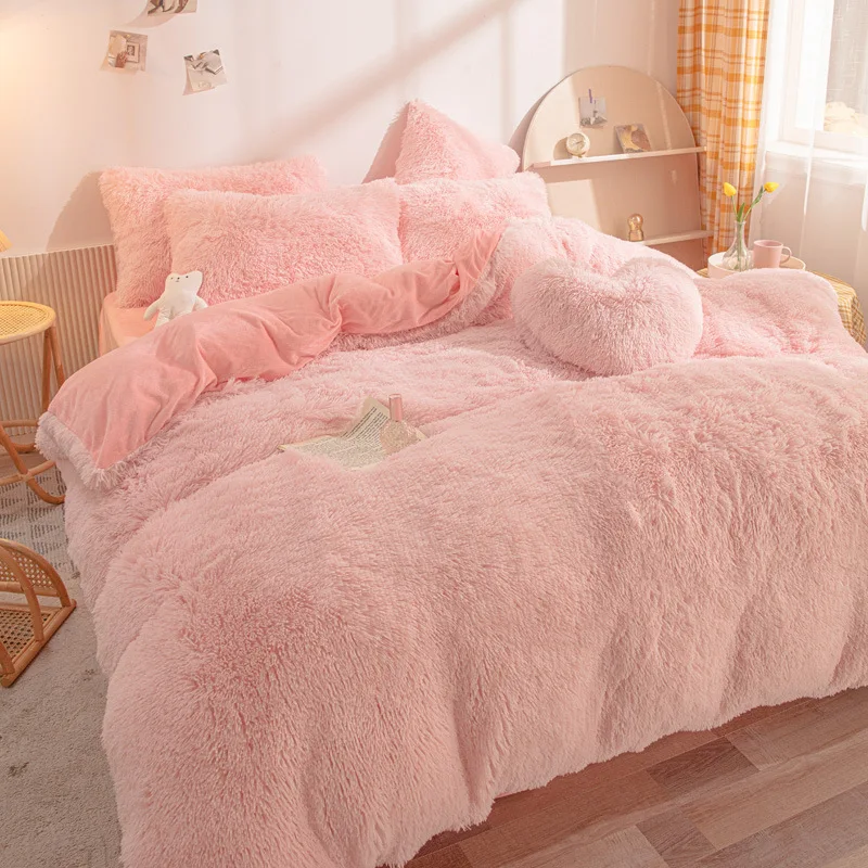 

Ins Princess Style Autumn and Winter Mink Plush 1 Piece Girls Heart Long Plush Thickened Thermal Double sided Crystal Velvet