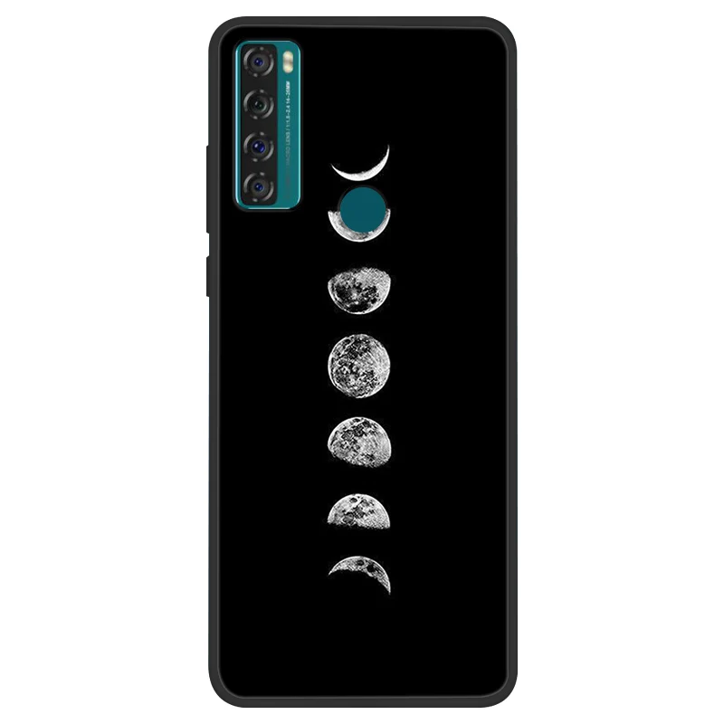 Space Painted Black Silicone TPU Case - Protective Shell Cover