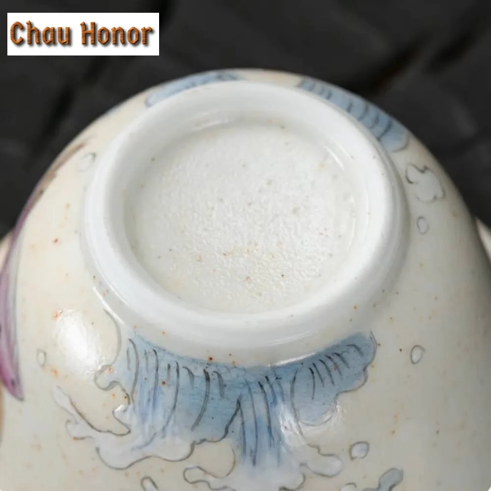 150ml Japanese Wood-fired Porcelain Gaiwan Soda Glazed Hand-painted Tea Tureen Household Handmade Tea Making Cover Bowl Cha Gift