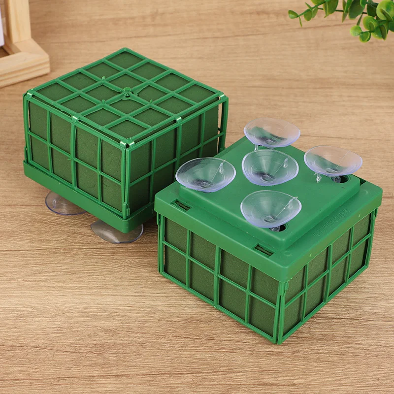 1-4Pcs Square Flower Foam Blocks with Suction Cup for Wedding Party Table Bouquet Arrangement Car Decoration Fresh Flower Holder