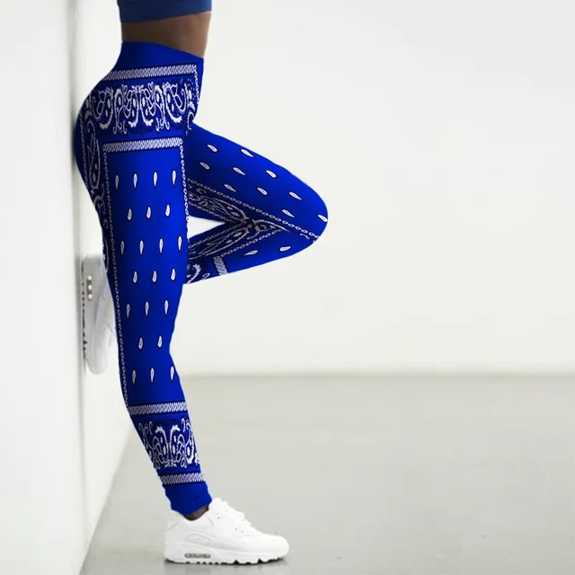 3D Bandana Pattern Printed Sport Leggings Women Yoga Pants Gym Clothing Femme Seamless Leggins for Female Leginsy Damskie 3