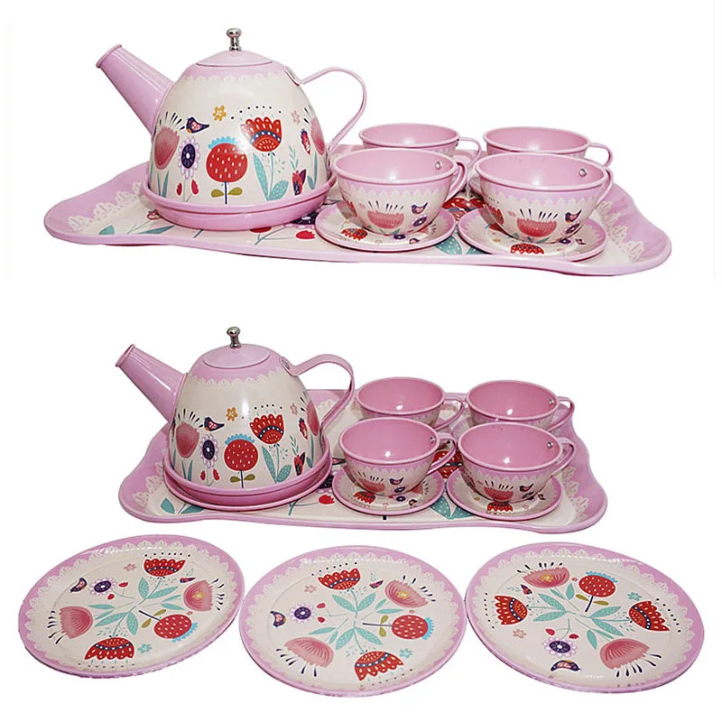 Simulation Tea Set Teapot Kitchen Afternoon Tea Pretend Play Toy Children's Play House Tableware Educational Toys For Girls Kids 4