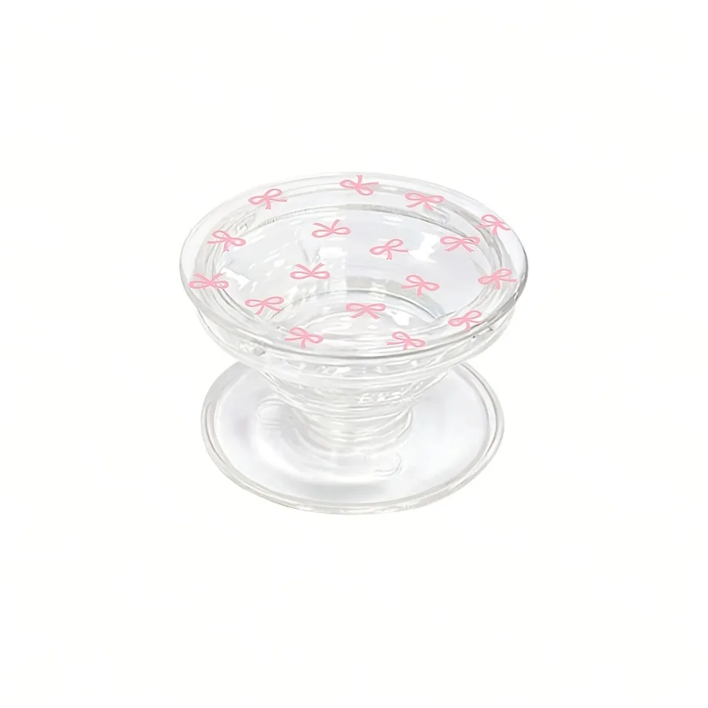 Charming Daisy Bowknot & Strawberry Cherry Transparent Phone Stand Griptok