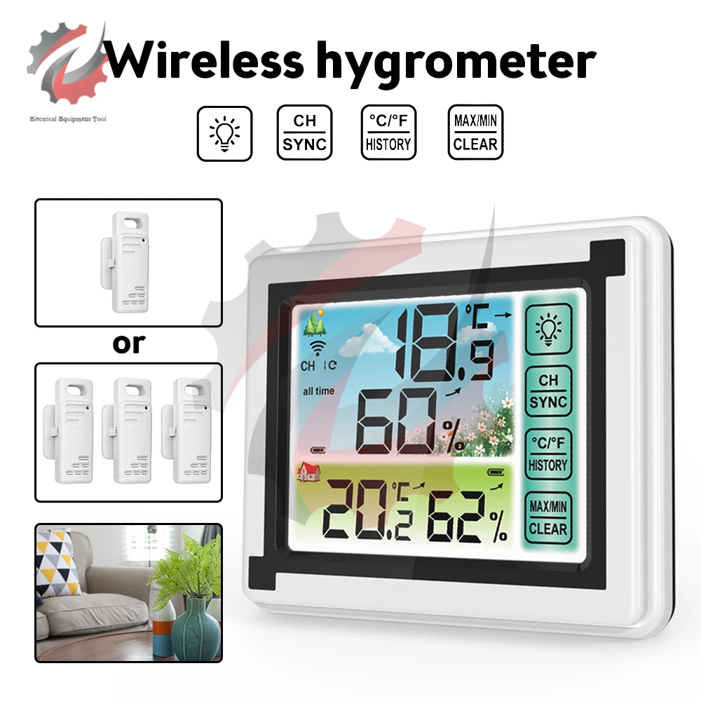 

Indoor Outdoor Thermometer Hygrometer Digital Weather Station Wireless Sensor Temperature Humidity Meter For Home