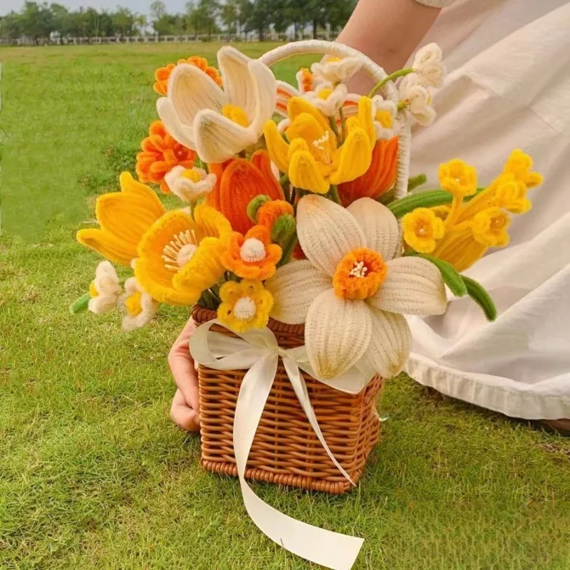 

Twisted stick bouquet handmade diy material kit homemade tulip flower basket