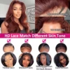 Reddish Brown Straight 13x6 Hd Lace Frontal Human Hair Wig Pre Plucked 13x4 Lace Frontal Wig Brazilian Human Hair Wigs For Women 5