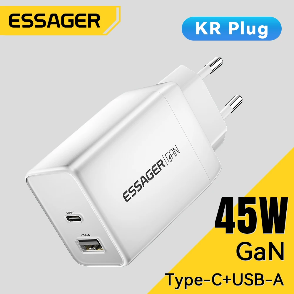 

Essager 45W GaN USB C Charger Quick Charge 42W QC4.0 PD 3.0 USB C Type C Fast USB Charger For iPhone 15 14 13 12 Pro MacBook