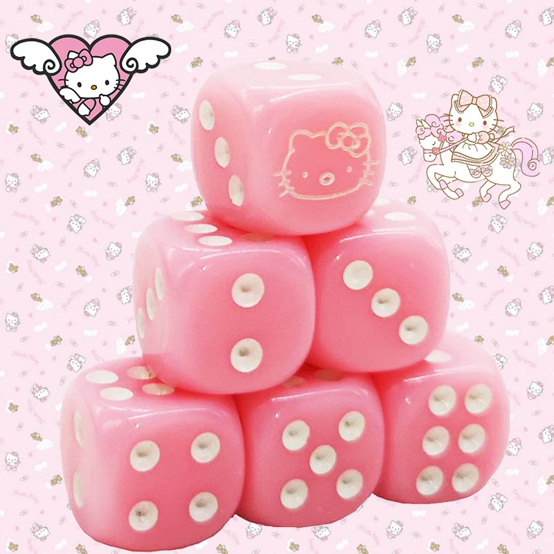 

Hello Kitty Dice Kawaii Party Play Games Delicate Stylish Funny Girlish Pink Transparent Fashion Lovely Girls Giwewe Ktv Sweet