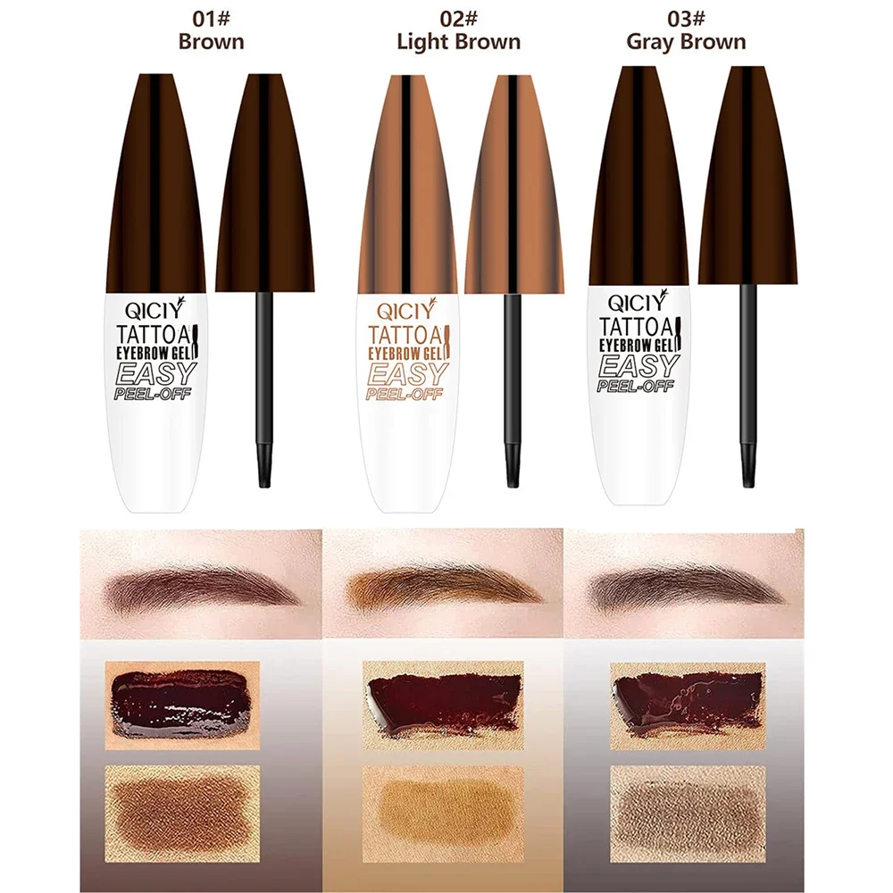 Lasting 3 Days Tattoo Easy Peel Off Eyebrow Gel Cream Types Long-Lasting Smudge-Proof Sweat Resistant  Waterproof Cosmetics 4