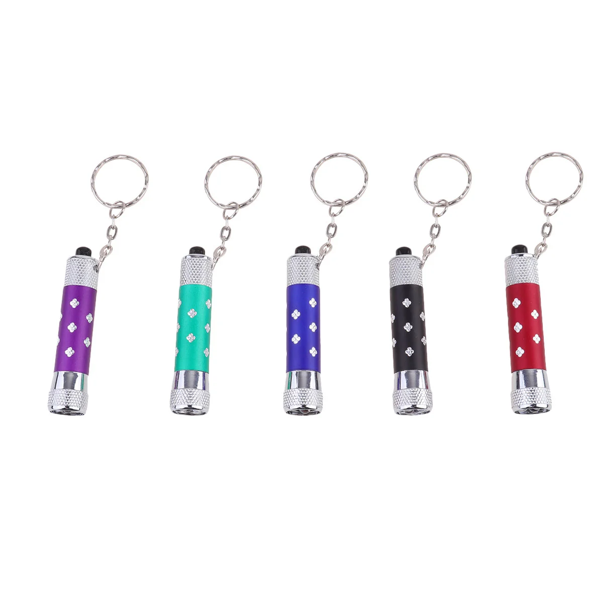 

5 Pcs Creative Key Holder Keychain LED Ring Night Lights Small Gift Decorate Flashlight Keychains Decoration