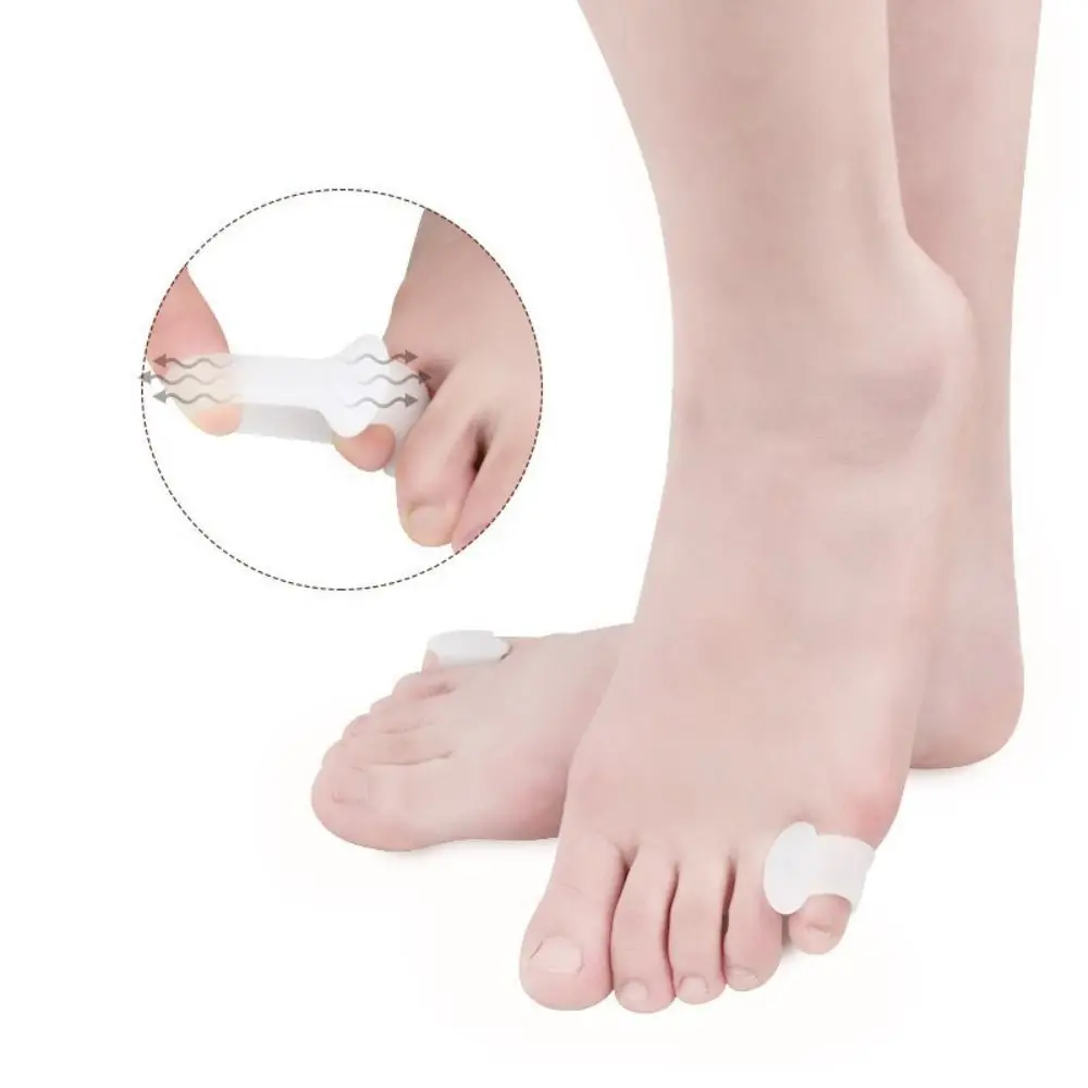 2Pcs=1Pair Pedicure Tool Tail Finger Toe Splitter Orthopedic Spacers Toe Separator Straightener Hallux Valgus Silicone Separator