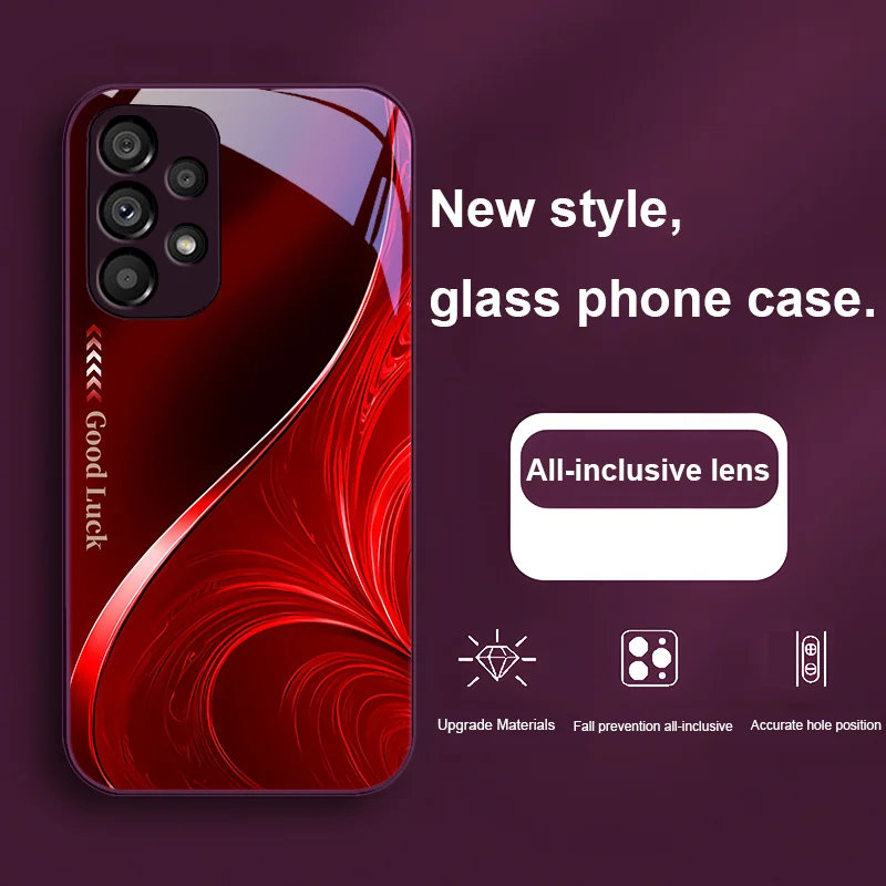 Rhythmic Texture Black Tempered Glass Phone Case