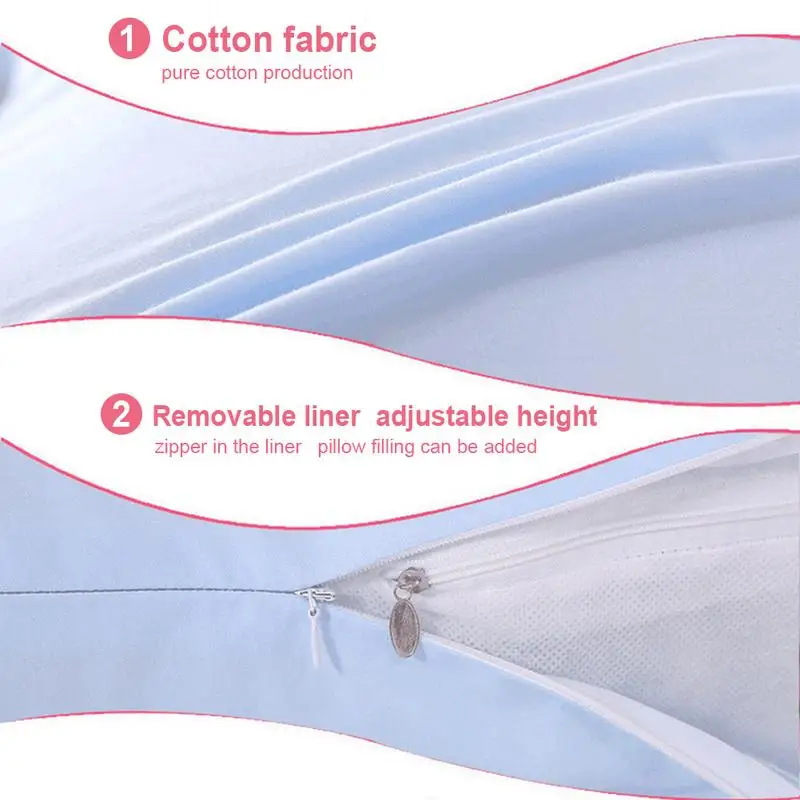 Pregnancy Pillow Multi-functional Pregnancy Pillowcase Lying Pillow Cotton Cover Comfortable U Shaped Maternity Body Removable Pillow Case
