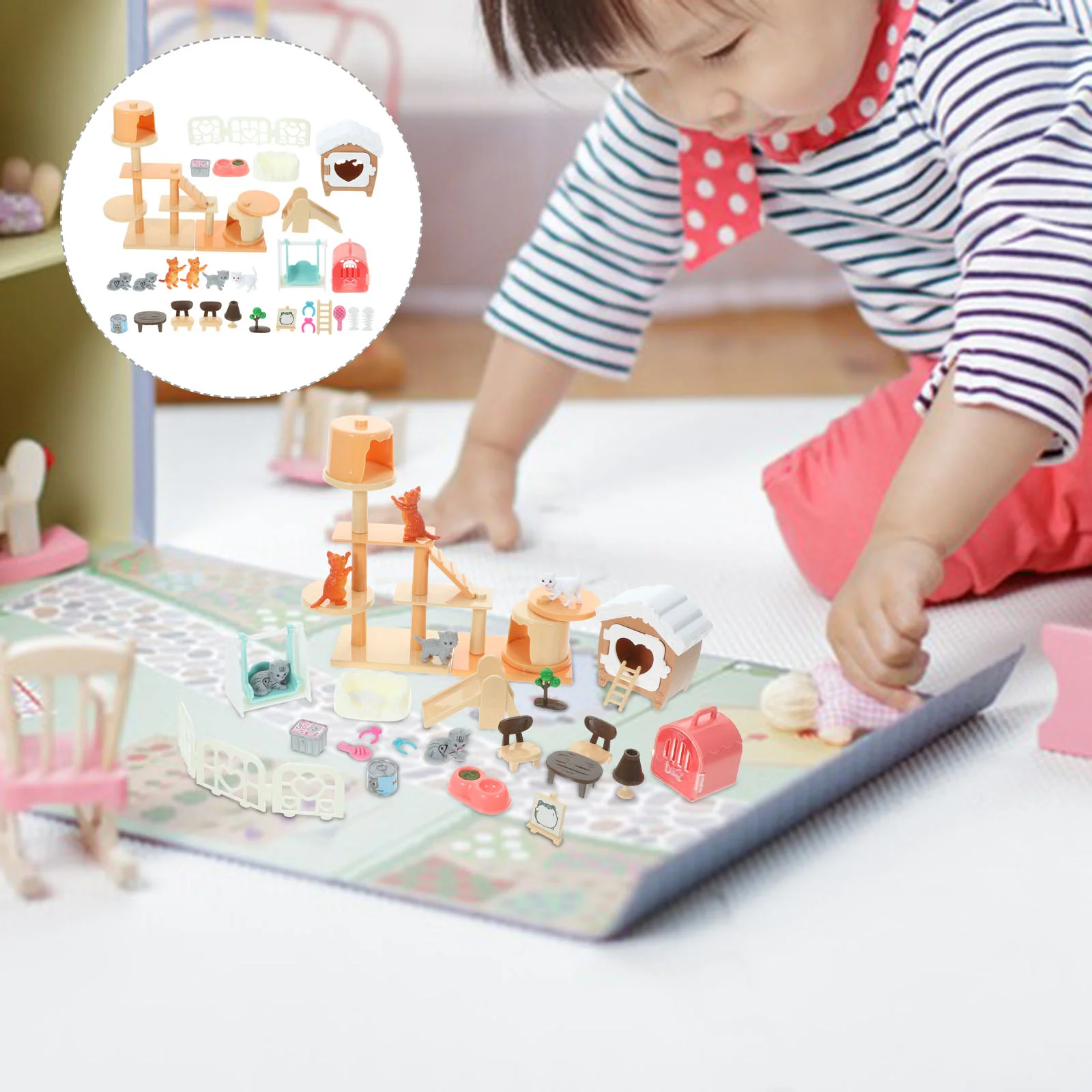 

Набор украшений для животных (кошачий Рай), детские игрушки, детский игровой набор для кошек, детские фигурки, пластиковый костюм