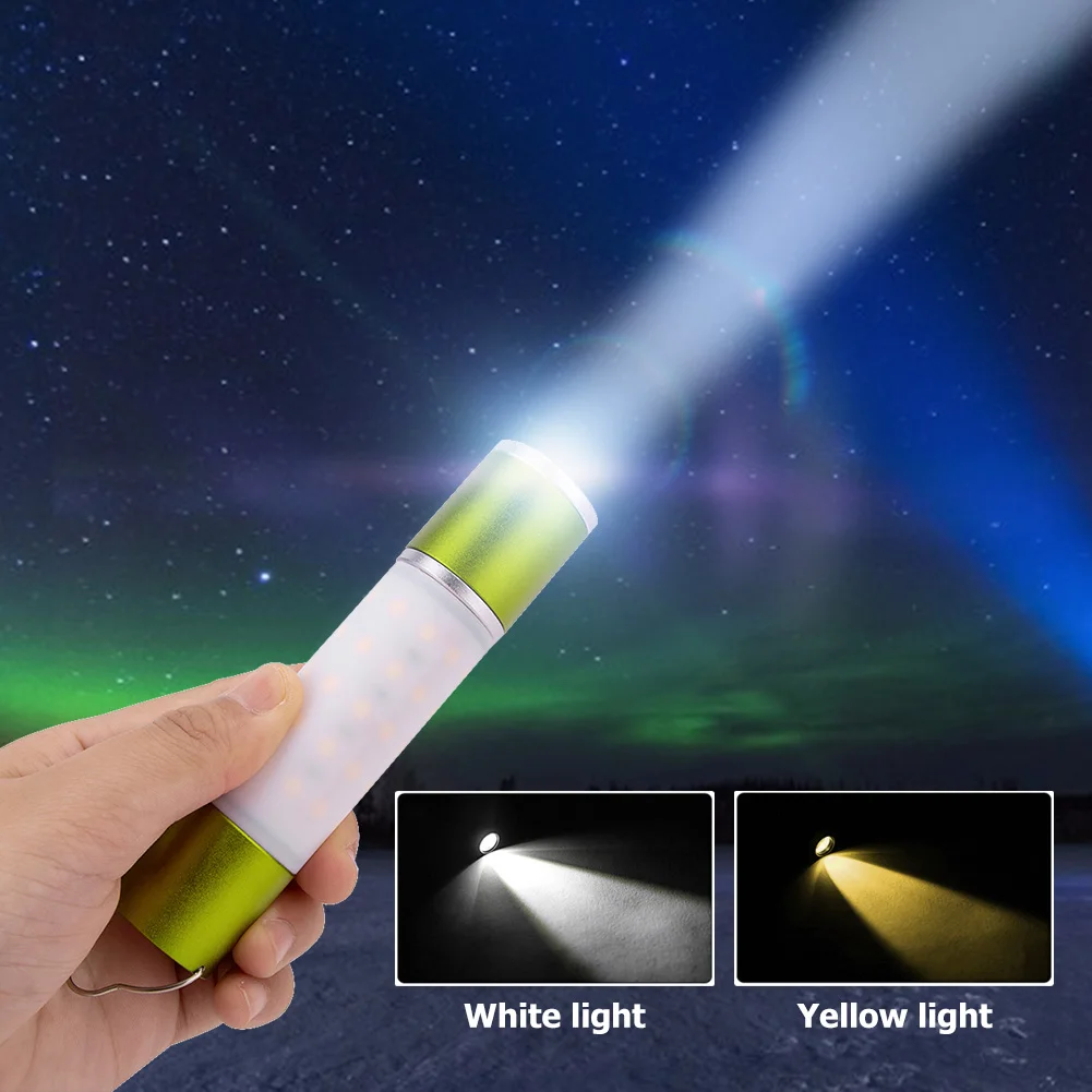 

LED Outdoor Flashlight Portable Zoom Torch Light USB Rechargeable Night Camping Lamp For Emergency Lighting Hanging Tent Lantern