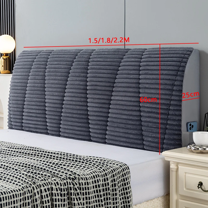 All-inclusive Winter Thicken Quilted Bed Head Cover Soft Velvet Headboard Cover Bed Backrest Back Dust Protector
