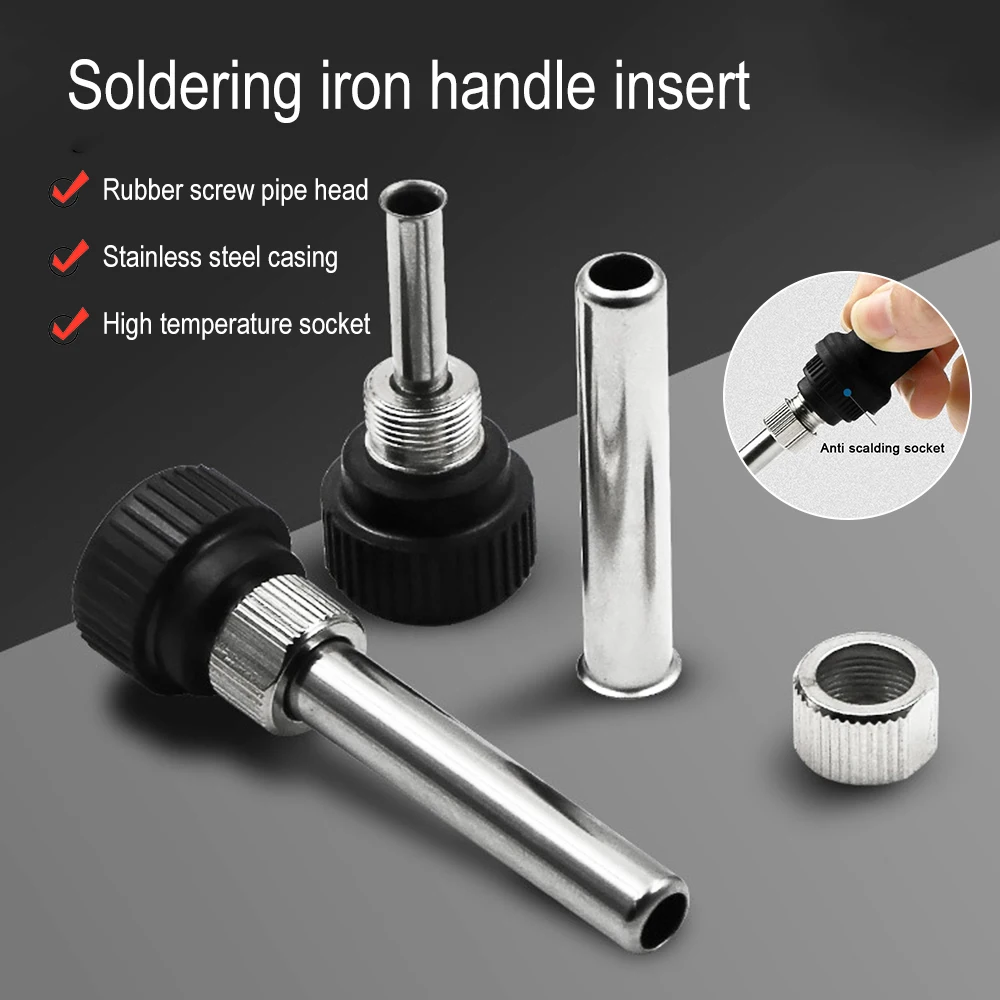 Soldering Station Iron Handle Accessories for 936/937/938/969 Iron Head Cannula Iron Tip Bushing Socket+Nut+Electric Wood Head