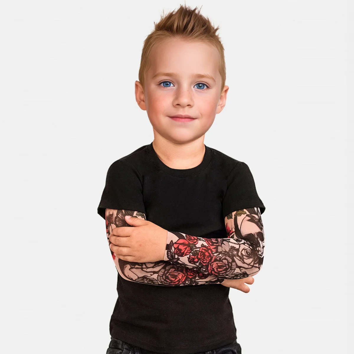 Sommer Kinder kleidung Jungen T-Shirt Kinder kleidung modische Tattoo Ärmel Baumwoll oberteile für Jungen 1 bis 6 Jahre alt
