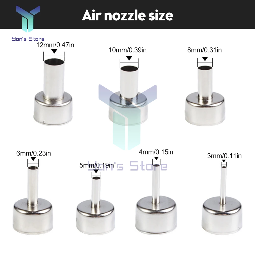 8-Hole Hot Air Gun Handle Is Suitable For 858 878 858D 878A BGA Rework Welding Gun Special Hot Air Gun 12V 24V 5