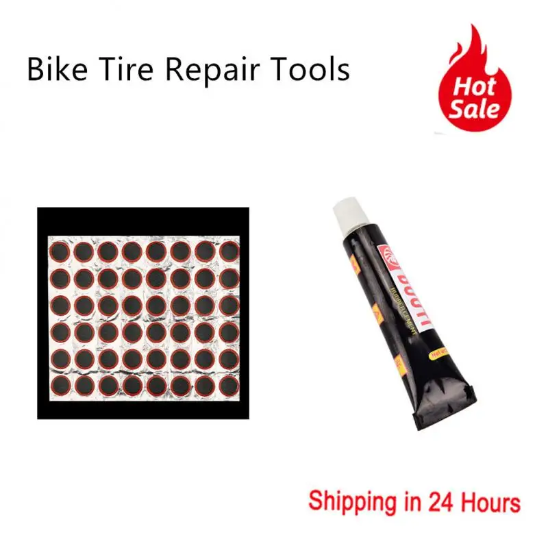 NEW 48pcs 25mm Bike Tire Rubber Patch Cycle Repair Tool Kits Cycling