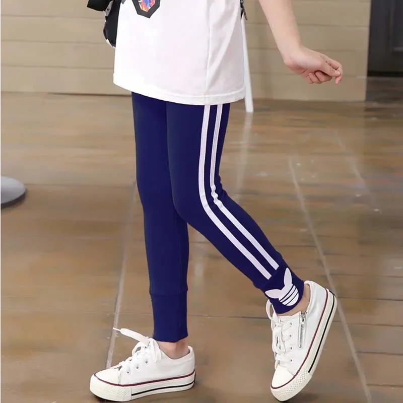 Girls Pants Girls Trousers Kids Pants Spring Autumn Girls Leggings Side Stripe Children Skinny